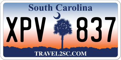 SC license plate XPV837