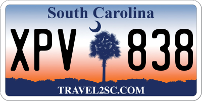SC license plate XPV838