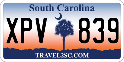 SC license plate XPV839
