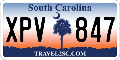 SC license plate XPV847