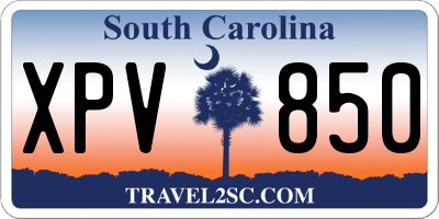 SC license plate XPV850