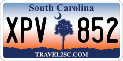 SC license plate XPV852