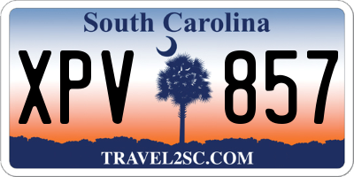 SC license plate XPV857