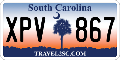 SC license plate XPV867