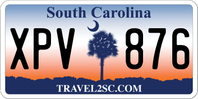 SC license plate XPV876