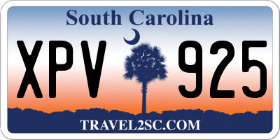 SC license plate XPV925