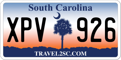 SC license plate XPV926