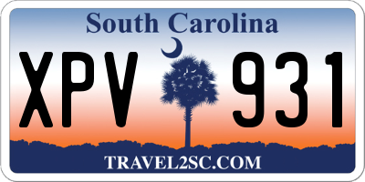 SC license plate XPV931