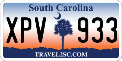 SC license plate XPV933