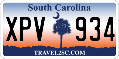 SC license plate XPV934