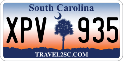 SC license plate XPV935