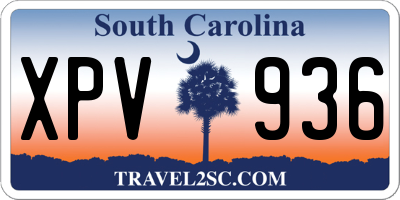 SC license plate XPV936