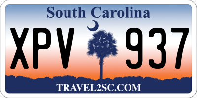 SC license plate XPV937