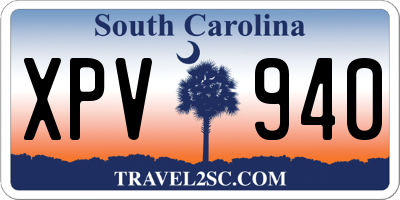 SC license plate XPV940