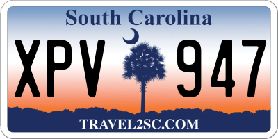 SC license plate XPV947