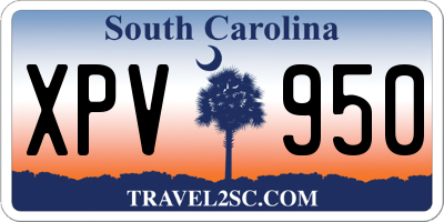 SC license plate XPV950