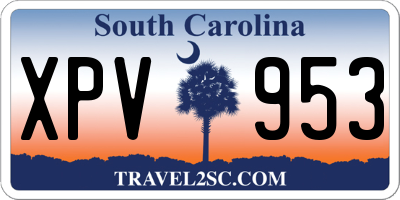 SC license plate XPV953