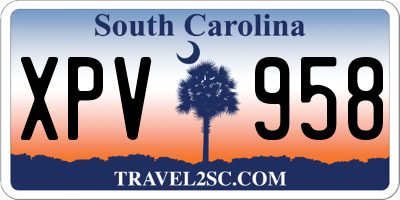 SC license plate XPV958