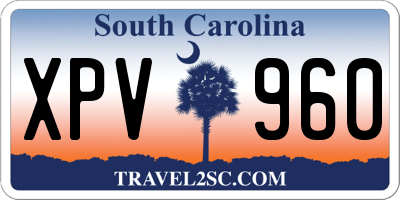 SC license plate XPV960