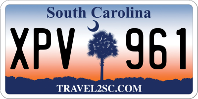 SC license plate XPV961