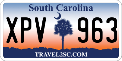 SC license plate XPV963