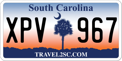 SC license plate XPV967