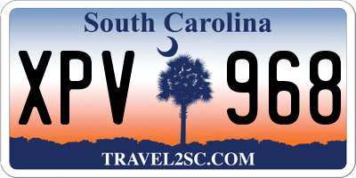 SC license plate XPV968