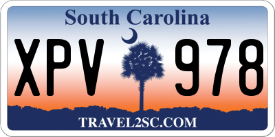 SC license plate XPV978