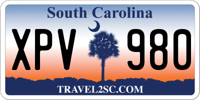 SC license plate XPV980