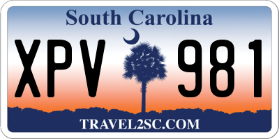 SC license plate XPV981