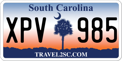 SC license plate XPV985