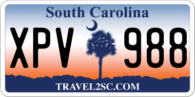 SC license plate XPV988