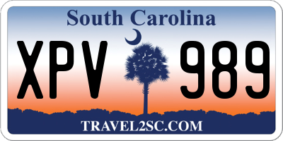SC license plate XPV989