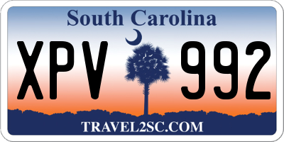 SC license plate XPV992