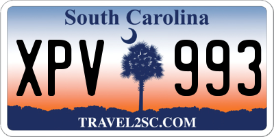 SC license plate XPV993