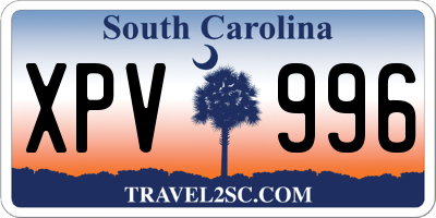SC license plate XPV996