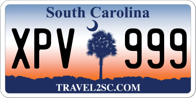 SC license plate XPV999