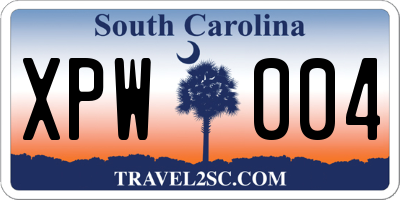 SC license plate XPW004