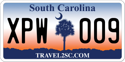 SC license plate XPW009