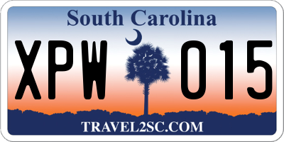 SC license plate XPW015