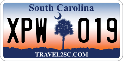 SC license plate XPW019