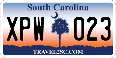 SC license plate XPW023