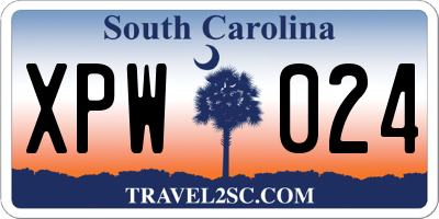 SC license plate XPW024