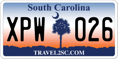 SC license plate XPW026