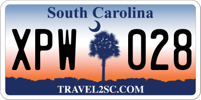 SC license plate XPW028