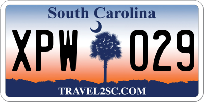 SC license plate XPW029