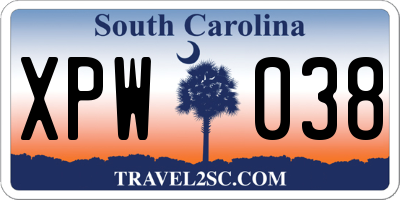 SC license plate XPW038