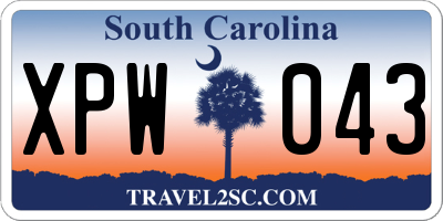 SC license plate XPW043