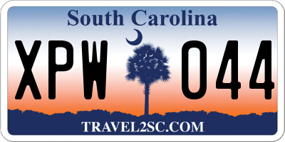 SC license plate XPW044