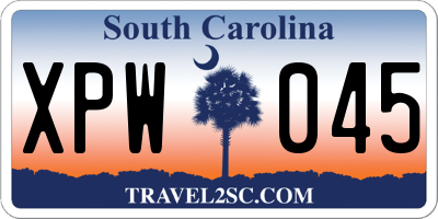 SC license plate XPW045